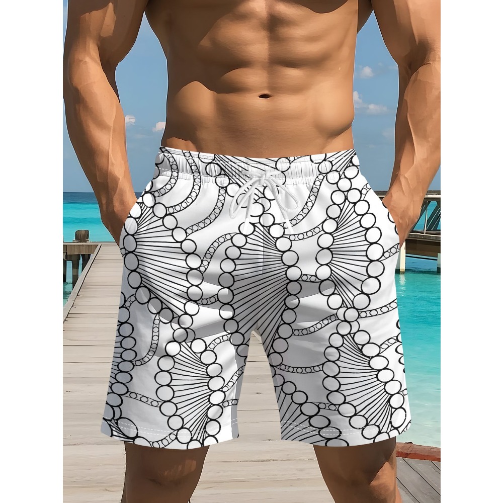 Trunks Board Surf - Summer Mens Abstract Circular Line Print