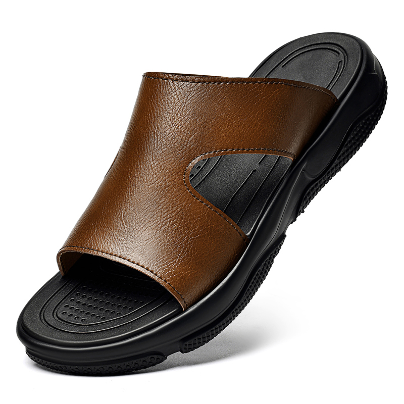 Men's Leather Slide Sandals No - Flip Flop Leather Men review and price