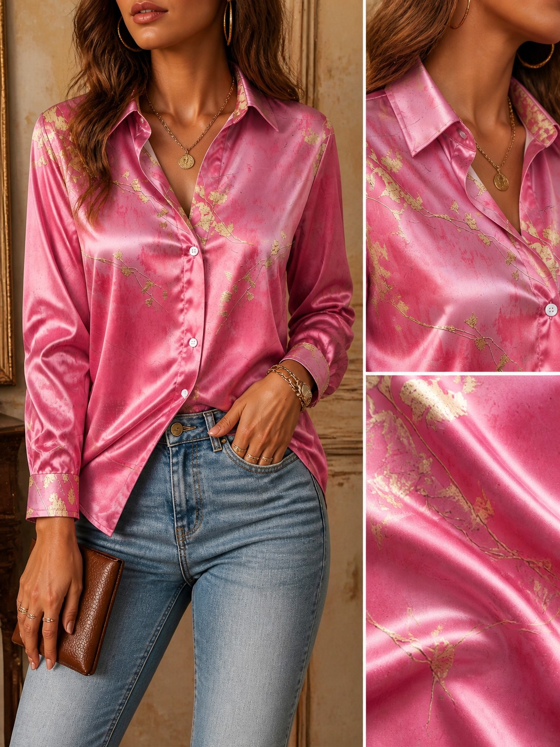 Women's Long-Sleeved Floral Pr - Resort Shirt Floral review and price