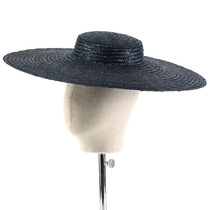 15cm Wide Brim Straw Hat Flat  - Bucket Hat Straw review and price