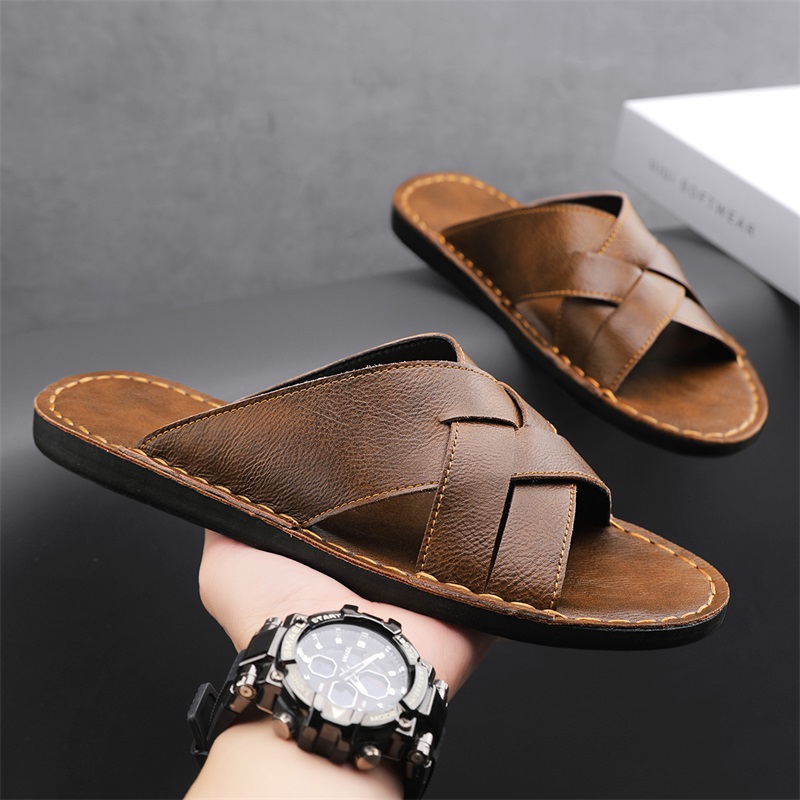 Genuine Leather Men Casual San - Flip Flop Leather Men review and price
