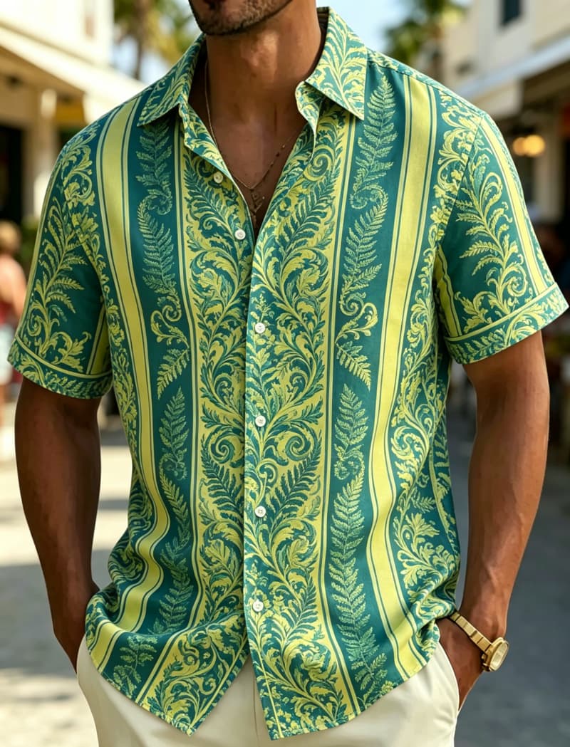 Men's Short Sleeve Shirt Lapel - Resort Shirt Floral review and price
