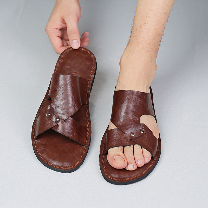 Handmade Leather Slippers Men  - Flip Flop Leather Men review and price