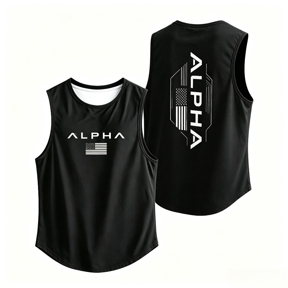 ALPHA USA Flag Print Gym Tank  - Tank Top Muscle review and price